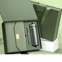 3-Piece Corporate Gift Set – Thermos Cup, Pen & A5 Magnetic Buckle Notebook Green