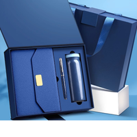 3-Piece Corporate Gift Set – Thermos Cup, Pen & A5 Magnetic Buckle Notebook blue