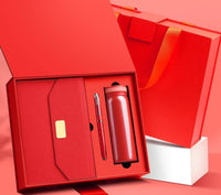 3-Piece Corporate Gift Set – Thermos Cup, Pen & A5 Magnetic Buckle Notebook red