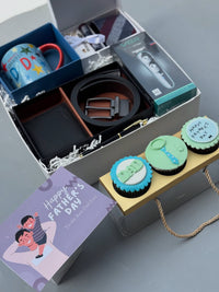 BEST DADA Father’s Day Gift Set with wallet, belt, mug, trimmer, tie set and premium packaging
