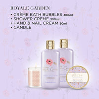 Baylis & Harding Royale Garden gift set with bath bubbles, shower crème, hand cream and scented candle