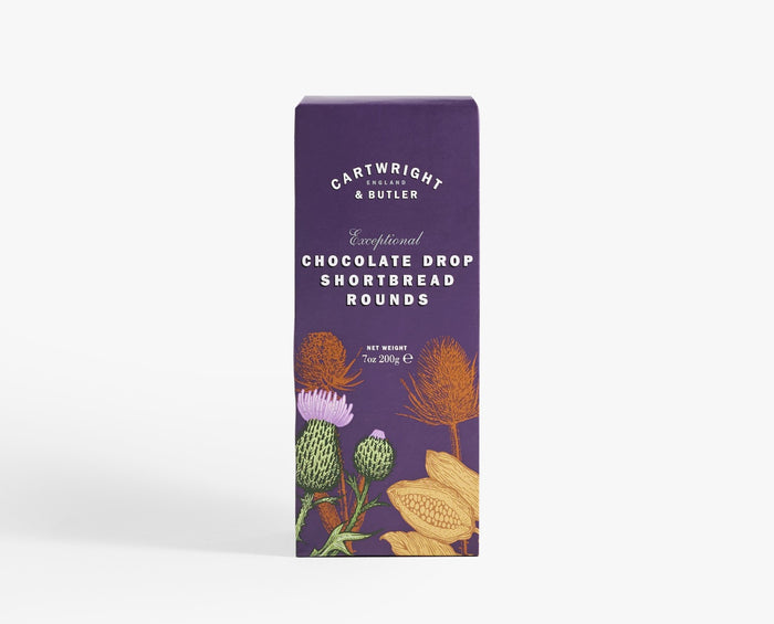 Cartwright & Butler Chocolate Drop Shortbread Rounds in Carton 200g