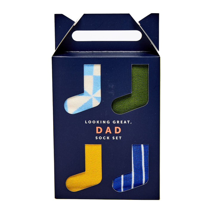 Father's Day Socks gift set with 4 stylish pairs for dad