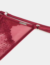 Florence Embroidery Tanga Thong – Deep Red Size 12