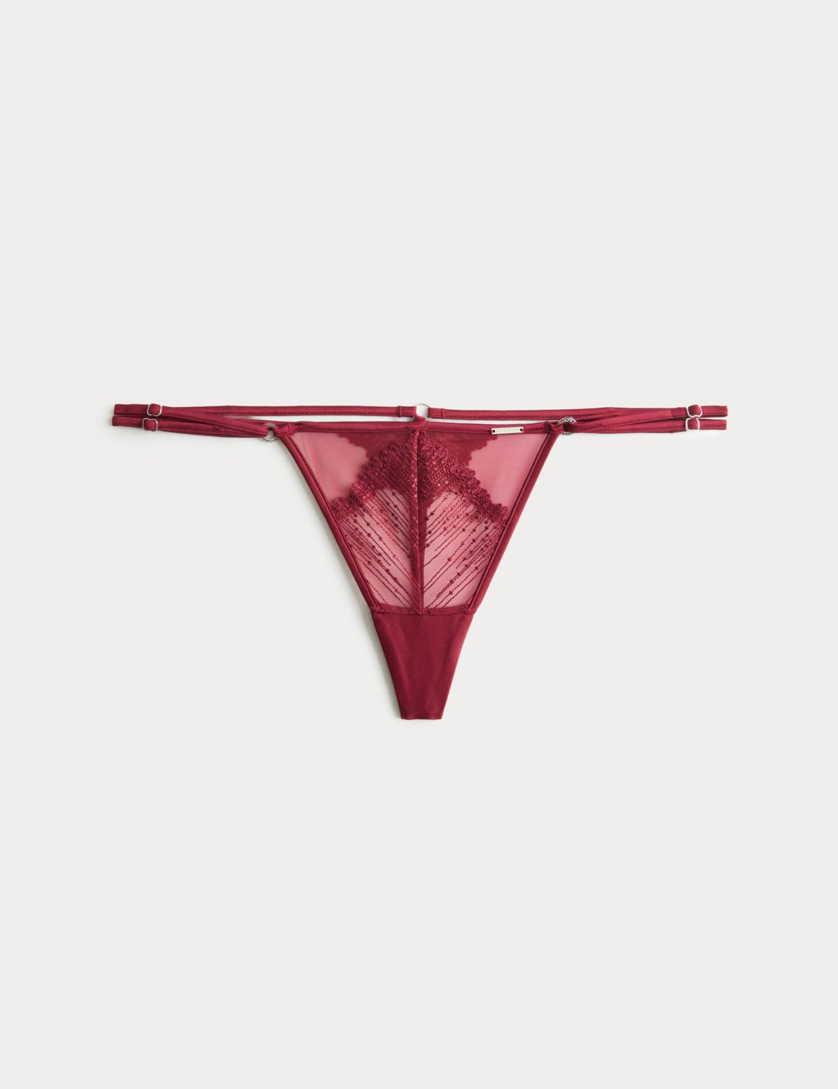 Florence Embroidery Tanga Thong – Deep Red Size 12