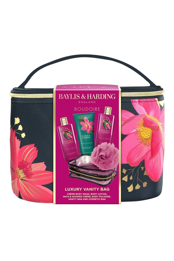 luxury vanity gift set Abuja Baylis and Harding floral vanity bag set by Giftsnboxes