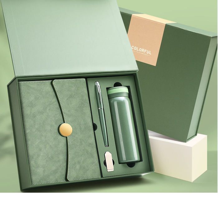 Notepad Pen Flask and USB Flash Green