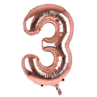 Rose Gold Number Helium Balloons
