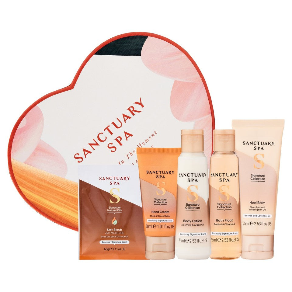 Sanctuary Spa Little Moments Gift Set with body butter, salt scrub, hand cream and bath essential