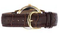 Sekonda Men's Leather Strap Watch with gold plated case and brown leather strap