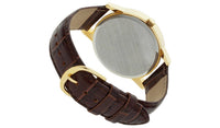 Sekonda Men's Leather Strap Watch with gold plated case and brown leather strap