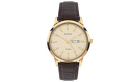 Sekonda Men's Leather Strap Watch with gold plated case and brown leather strap
