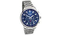 Sekonda Men's Stainless Steel Watch with blue dial and dual time display