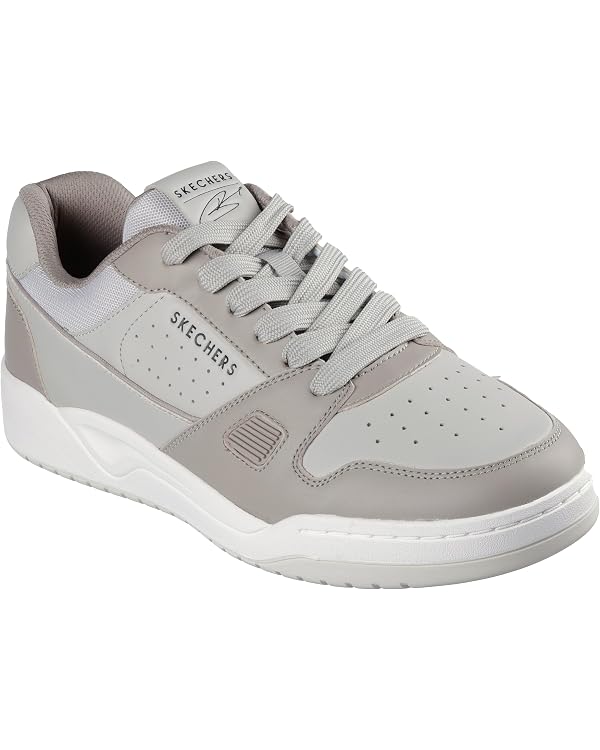 Skechers Men's Koopa Harry Kane Court Sneaker Stone Leather Suede