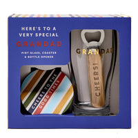 Grandad Father's Day Gift Bundle with cushion, pint glass set, glasses case and gift bag