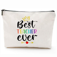 Teacher-themed zipper purse with teacher pattern print, perfect for teacher appreciation gifts in Nigeria by Giftsnboxes.