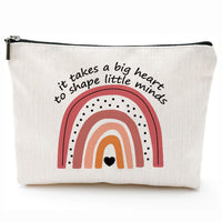 Teacher-themed zipper purse with teacher pattern print, perfect for teacher appreciation gifts in Nigeria by Giftsnboxes.
