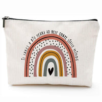 Teacher-themed zipper purse with teacher pattern print