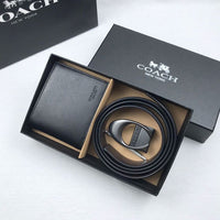 coach black men wallet and belt