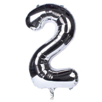 Silver Number Helium Balloon