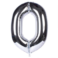 Silver Number Helium Balloon
