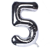 Silver Number Helium Balloon