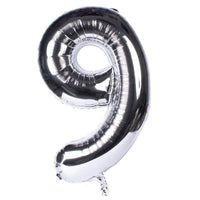 Silver Number Helium Balloon