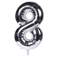 Silver Number Helium Balloon