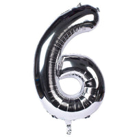 Silver Number Helium Balloon