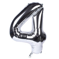 Silver Number Helium Balloon