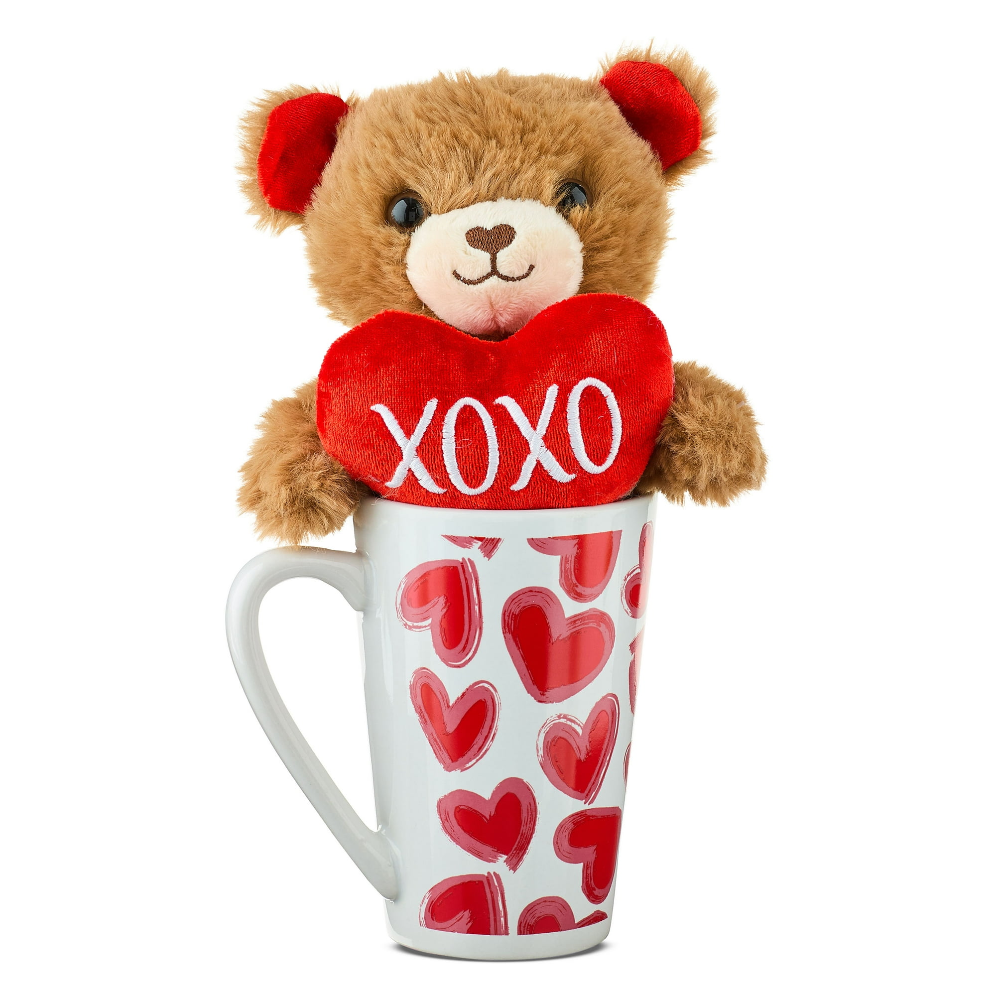 bear plush in heart mug