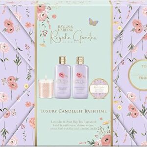 baylis & harding royale garden gift wrapped candlelit gift set