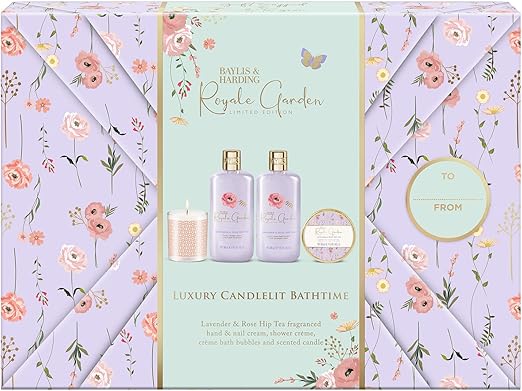 baylis & harding royale garden gift wrapped candlelit gift set