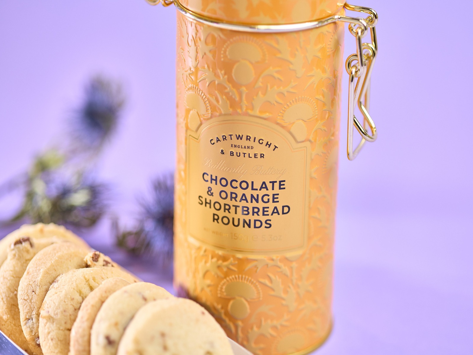cartwright & butler chocolate & orange shortbread rounds 150g