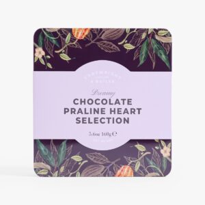 cartwright & butler chocolate praline heart selection tin 160g