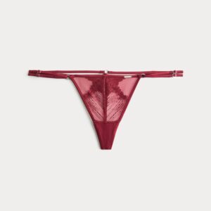 florence embroidery tanga thong – deep red size 12