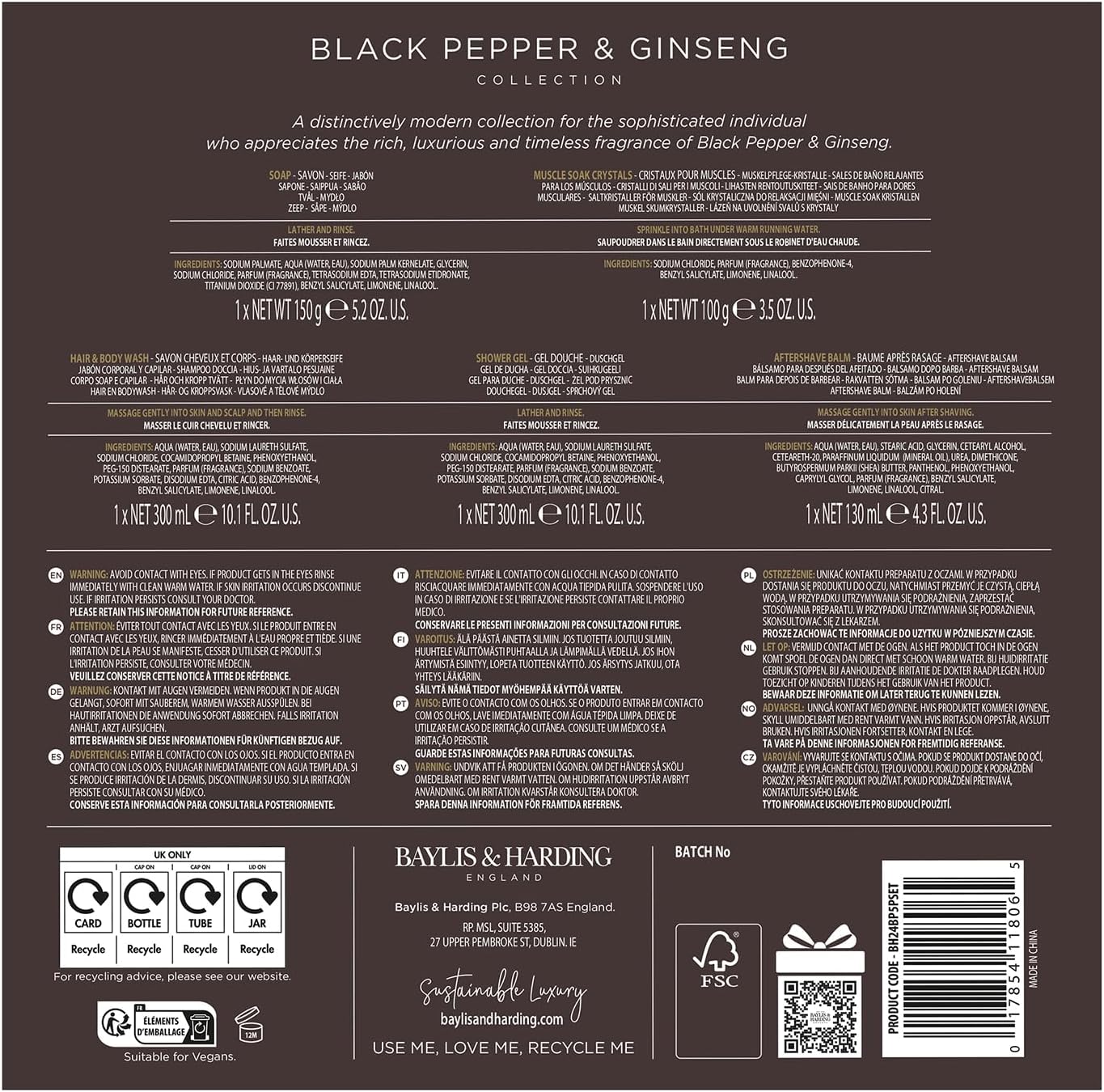 Baylis & Harding Black Pepper & Ginseng Men's Perfect Grooming Pack Gift Set - Image 4