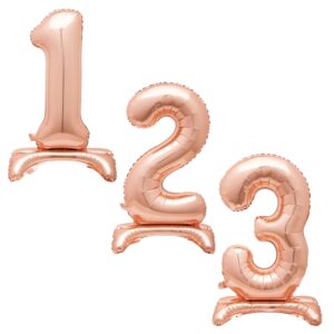 Giftsnboxes rose gold standing table number balloon