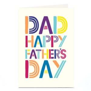 Gold Stars Happy Father’s Day card with white envelope