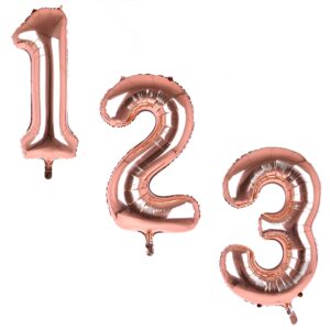 Rose gold number helium balloons 0–9 Abuja