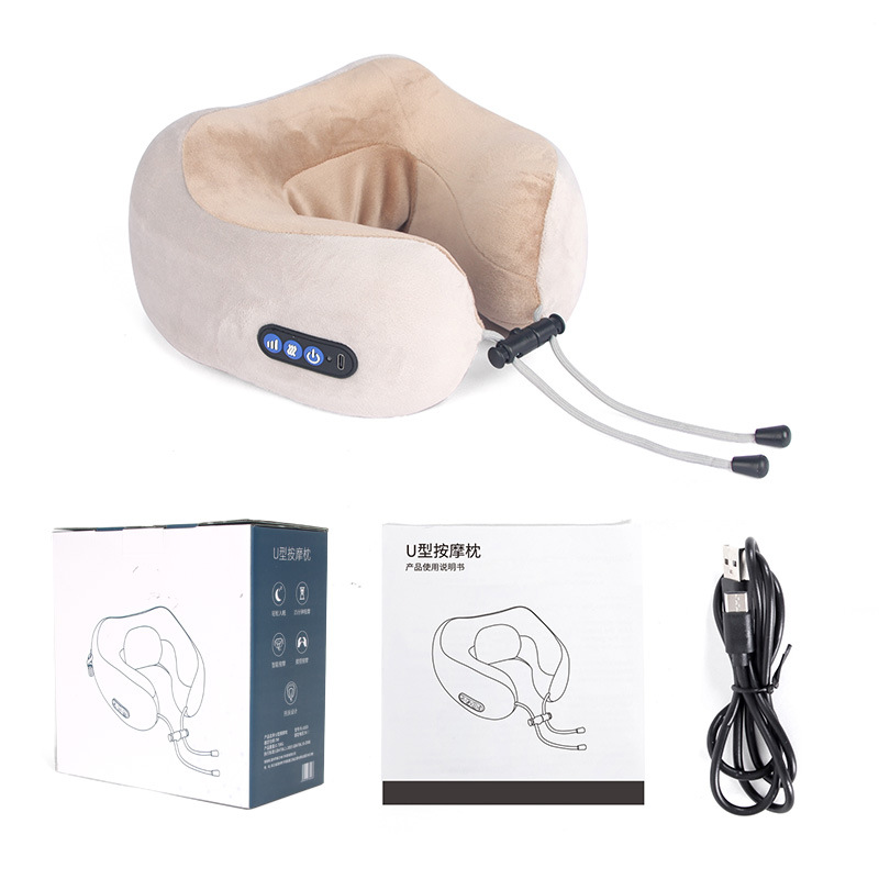 U-shaped memory foam massage pillow for cervical neck support