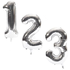 silver number helium balloons 0–9 Abuja