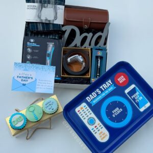 BEST DADDY Father’s Day Gift Set with belt, boxers, trimmer, cupcakes, plaque and premium packaging