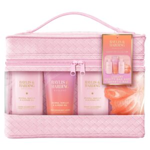 Baylis and Harding Jojoba Vanity Bag Gift Set with bath bubbles, body lotion, shower crème and cosmetic bags