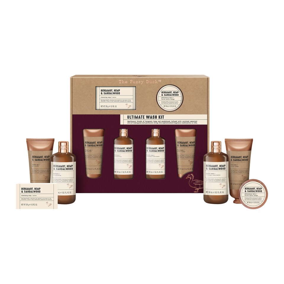 Baylis and Harding Fuzzy Duck Men's Grooming Gift Set with bergamot hemp and sandalwood fragrance