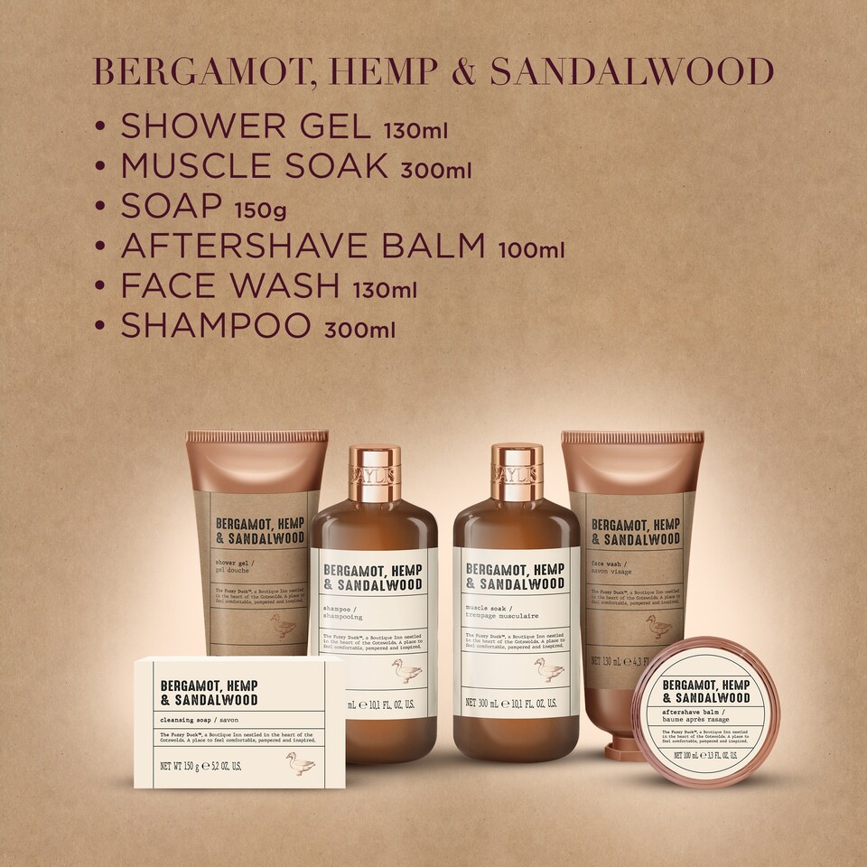 Baylis and Harding Fuzzy Duck Men's Grooming Gift Set with bergamot hemp and sandalwood fragrance