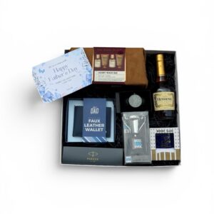 Luxury Father’s Day Gift Set YUPPY DADDY with watch, wallet, pen, whiskey glass and premium packaging