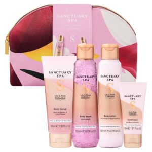 Sanctuary Spa Lily and Rose Collection gift set with body wash, body scrub, lotion and hand cream