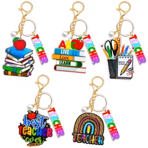 Best Teacher Wooden Keychain